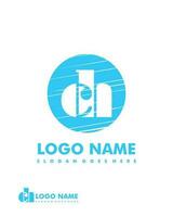 Initial CH negative space logo with circle template vector