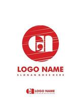 Initial EN negative space logo with circle template vector