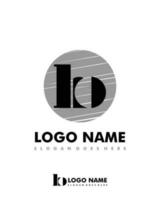 Initial HO negative space logo with circle template vector