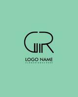 GR Initial minimalist modern abstract logo vector