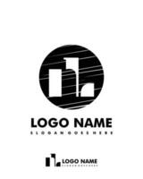 Initial NL negative space logo with circle template vector