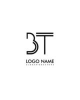 BT Initial minimalist modern abstract logo vector