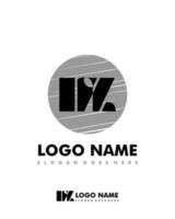 Initial NZ negative space logo with circle template vector