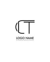 CT Initial minimalist modern abstract logo vector