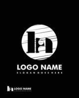 Initial BA negative space logo with circle template vector