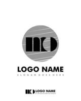 Initial MO negative space logo with circle template vector