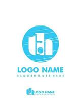 Initial TH negative space logo with circle template vector