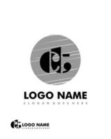 Initial CT negative space logo with circle template vector