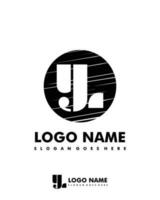 Initial YL negative space logo with circle template vector