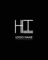 HI Initial minimalist modern abstract logo vector