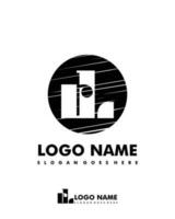Initial RL negative space logo with circle template vector