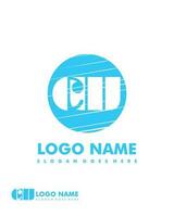 Initial CW negative space logo with circle template vector