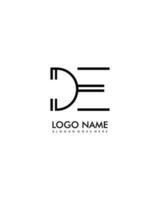 DE Initial minimalist modern abstract logo vector