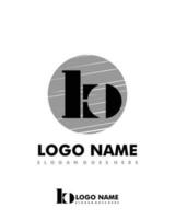 Initial KO negative space logo with circle template vector