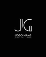 jg inicial minimalista moderno resumen logo vector