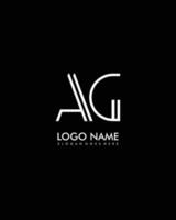 AG Initial minimalist modern abstract logo vector