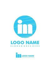 Initial IM negative space logo with circle template vector