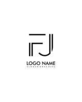 fj inicial minimalista moderno resumen logo vector