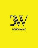 BW Initial minimalist modern abstract logo vector