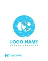 Initial CC negative space logo with circle template vector