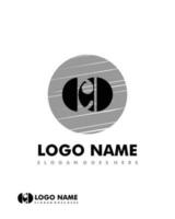 Initial CO negative space logo with circle template vector