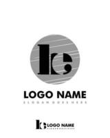 Initial HE negative space logo with circle template vector