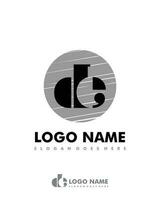 Initial DE negative space logo with circle template vector