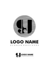 Initial GY negative space logo with circle template vector