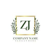 ZJ Initial beauty floral logo template vector