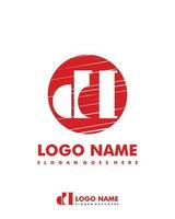 Initial DD negative space logo with circle template vector