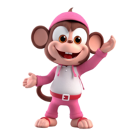 3d carino scimmia personaggio ai generativo png
