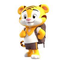 3d linda Tigre personaje ai generativo png