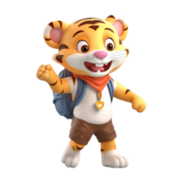 3d carino tigre personaggio ai generativo png