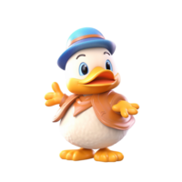 3D cute duck character png