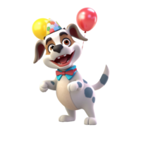 3D cute dog character png