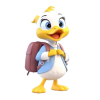 3d linda Pato personaje ai generativo png