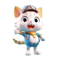 3d carino gatto personaggio ai generativo png