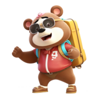 3D cute bear character png