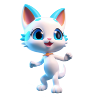 3d carino gatto personaggio ai generativo png