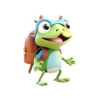 3D cute frog character png