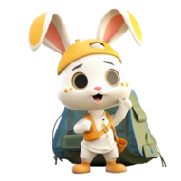 3D cute rabbit character png