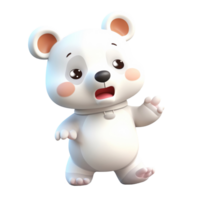 3D cute bear character png