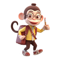 3D cute monkey character png