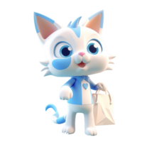 3d carino gatto personaggio ai generativo png