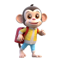 3d carino scimmia personaggio ai generativo png