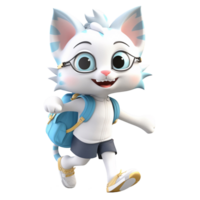 3D cute cat character png