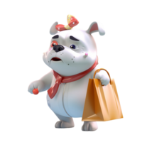 3D cute dog character png