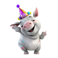 3d mignonne porc personnage ai génératif png