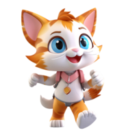 3D cute tiger character png