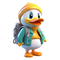 3D cute duck character png